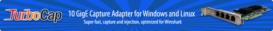 Turbo Cap - 10 GigE Capture Adapter for Windows and Linux